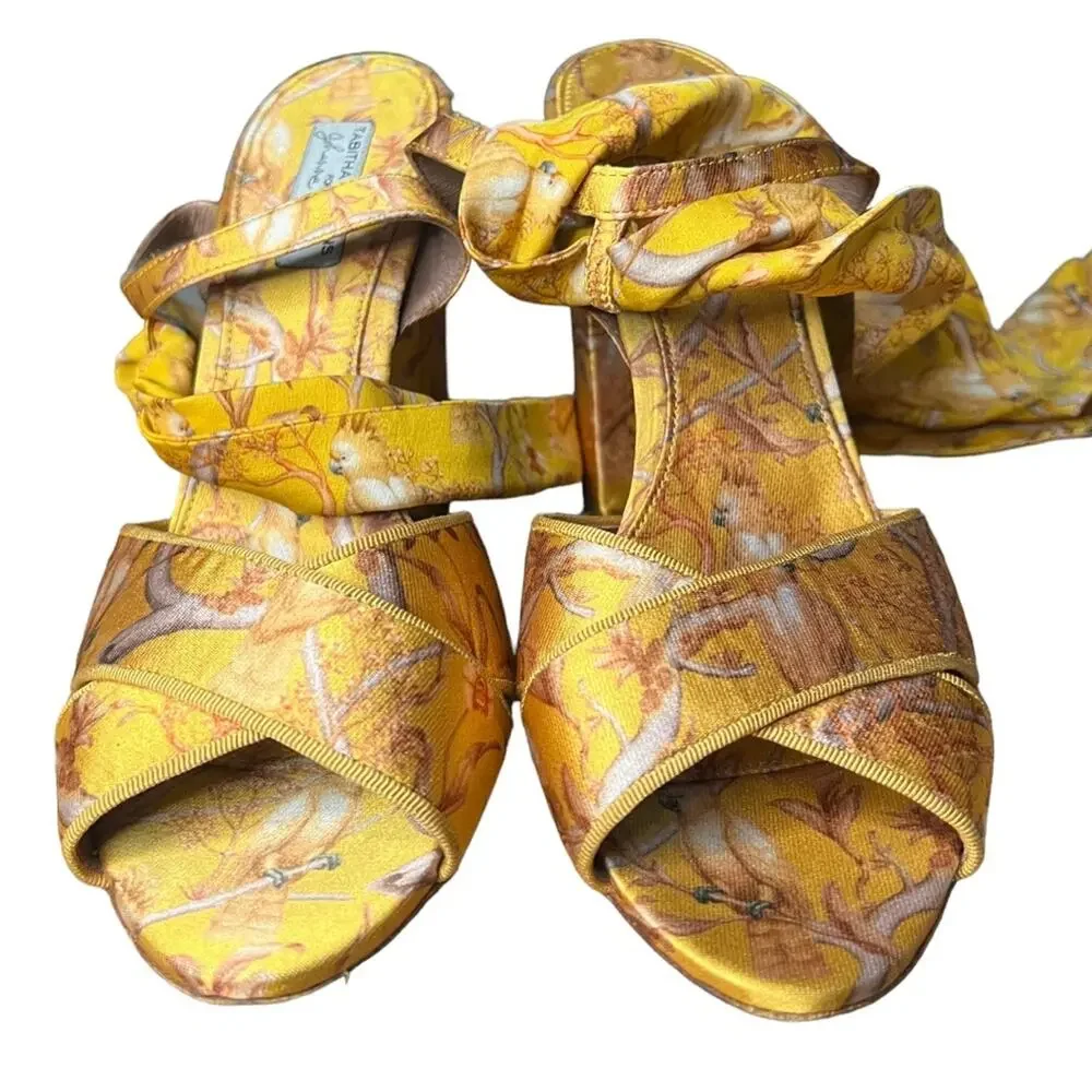 Tabitha Simmons x Johanna Ortiz Connie Jacquard Ankle Tie Sandals sz 37 EU - Picture 3 of 12